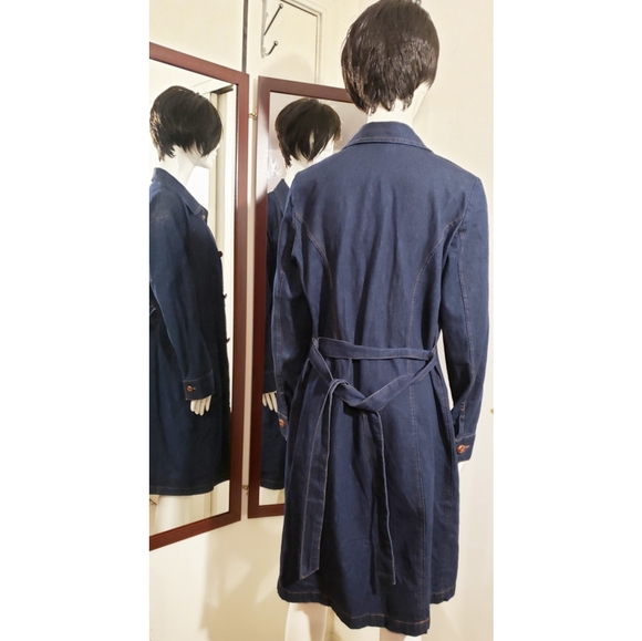 Denim Jeans Trench Coat Size M - Picture 5 of 6